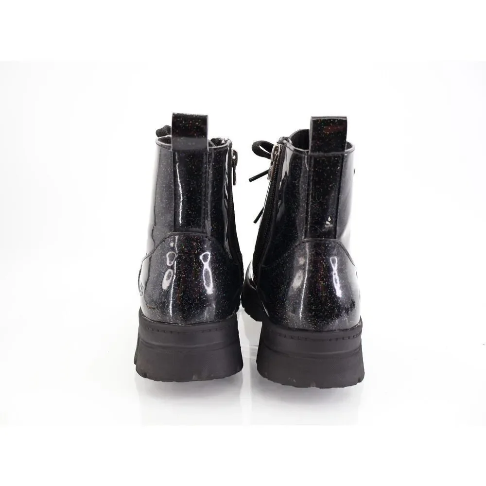 UGG Kids Ashton Glitter Boot Size 6 Girls Black Combat Lightweight Bootie